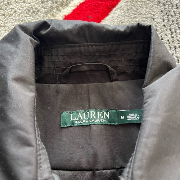 Lauren Ralph Lauren Black Double Breasted Water Resistant Trench Coat - Picture 4 of 6